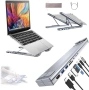 Нова Сгъваема USB-C стойка за лаптоп с 4K HDMI докинг станция 8 в 1, снимка 1