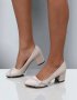 Обувки на ток - бежова кожа - QL55 (Големи номера)