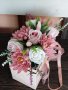 🌸Ново🌸Страхотна розова чантичка със сапунени цветя за вашите специални поводи🌸 , снимка 6