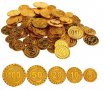 25 бр фалшиви изкуствени златни монети чипове пирати пластмасови пиратско парти хазарт ролетка, снимка 2