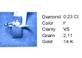 Златен дамски пръстен с диамант 0,23Ct. чистота:VS размер:54 модел:34032-1, снимка 3
