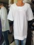 КРАСИВА удължена бяла риза/блуза, обшита с перли - размер Л/ХЛ , снимка 1 - Ризи - 37100888
