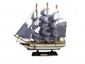 Кораб, Ретро модел, Дървен, Текстилни платна, 32х32 см