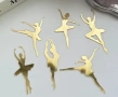 6 бр Балерина Балет пластмасови златни топери топер за торта украса декор, снимка 4