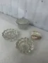 стъклени свещници и захарница с капак  , снимка 1