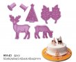 4 бр Елен Сърна Елха Листа пластмасови печати резци релеф за бисквитки фондан торта бисквитки