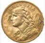 Златна монета 20 франка Швейцария, снимка 1