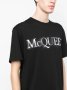 ALEXANDER McQUEEN Black Metallic Silver Logo Print Oversized Мъжка Тениска size L и XL, снимка 5
