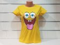Нова дамска тениска с дигитален печат Спондж боб, снимка 6
