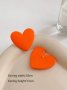 Красиви Обеци в Оранжев Цвят във Формата на Сърце КОД е246, снимка 4