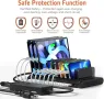 Alxum USB зарядна станция, 120 W 10 портова станция за бързо зареждане, снимка 6