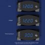 ПРОМО 3в1 Качествен дигитален часовник термометър волтметър светещи цифри за кола автомобил мотор, снимка 6