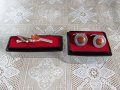  сребърен комплект от  ръкавели и щипка за вратовръзка, снимка 2