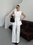 Дамски бял летен костюм, снимка 2