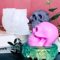 3D грамаден череп силиконов молд форма фондан гипс свещ шоколад, снимка 5 - Форми - 35429866