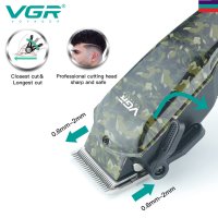 VGR V-126 Камуфлажна Професионална жична машинка за подстригване и тример за мъже , снимка 2 - Машинки за подстригване - 42291993