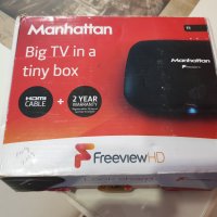 Manhattan  Freeview HD Box, черен-пълен комплект отворен е само за преглед, снимка 1 - Приемници и антени - 40742270