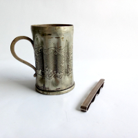 Стара сребърна щипка за пари и чаша от 19 век, снимка 13 - Други ценни предмети - 44742346