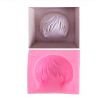 3d Мъжка коса прическа глава силиконов молд форма за украса декор торта фондан, снимка 1 - Форми - 30541446
