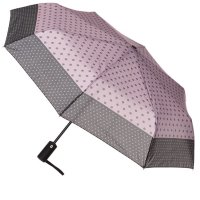 Автоматичен чадър за дъжд, розово, черен дизайн, кръгове, 29 см, снимка 3 - Други - 42876443