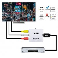 КОНВЕРТОР RCA / AV КЪМ HDMI, ПРЕОБРАЗУВАТЕЛ, АДАПТЕР 720Р И 1080Р - КОД 3718, снимка 2 - Плейъри, домашно кино, прожектори - 37162535