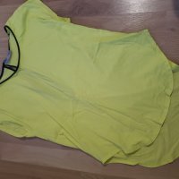 Жълта блуза с кожена ивица Zara, снимка 4 - Тениски - 38414045