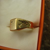 Златен пръстен с диамант брилянт, снимка 3 - Пръстени - 29965146