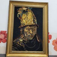 НАМАЛЕН  по портрет на Рембранд , снимка 7 - Антикварни и старинни предмети - 39421489