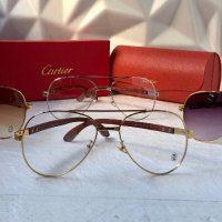 Cartier висок клас мъжки слънчеви очила авиатор с дървени дръжки, снимка 12 - Слънчеви и диоптрични очила - 42814235