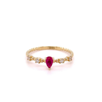 Златен дамски пръстен 1,41гр. размер:56 14кр. проба:585 модел:22129-6, снимка 1 - Пръстени - 44768696