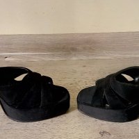 Елегантни официални дамски черни сандали на висок ток, снимка 5 - Дамски обувки на ток - 42272733