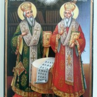 Икона на Св. Св. Кирил и Методий icona Sv. Sv. Kiril i Metodii, снимка 1 - Икони - 14434182