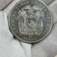 5 сукрета 1943 г, Еквадор - сребърна монета, снимка 4 - Нумизматика и бонистика - 44760114