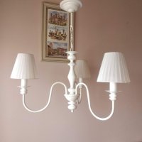Изчистен модерен бял полилей,класическо осветление хол,всекидневна,трапезария,спалня,лампа шаби шик, снимка 16 - Лампи за таван - 26634661
