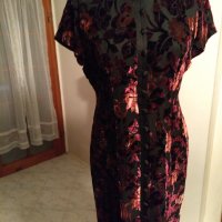 ЕСТЕСТВЕНА КОПРИНА - официална дълга рокля, коприна и кадифе в черно и бордо, снимка 3 - Рокли - 30755794