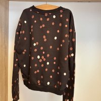 Кафява блузка на точки, размер S, снимка 3 - Блузи с дълъг ръкав и пуловери - 44481722