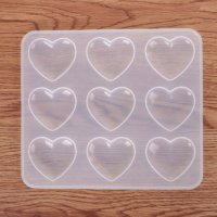 9 сърца сърце прозрачен силиконов молд форма фондан шоколад смола гипс украса, снимка 2 - Форми - 29997547
