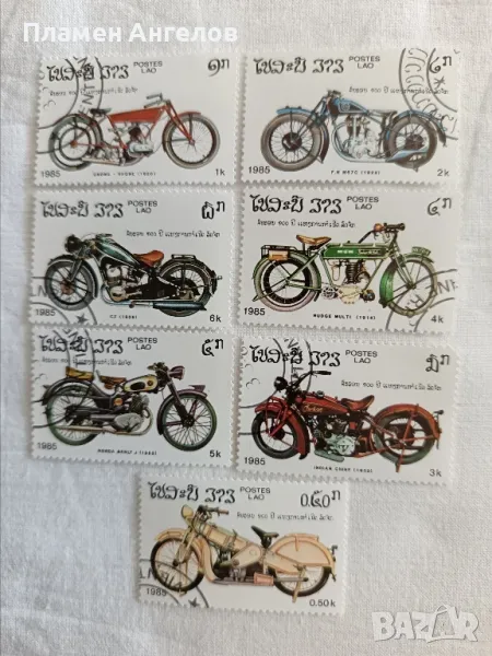 серия пощенски марки мотоциклети от1985 г на Lao PoSTES, снимка 1