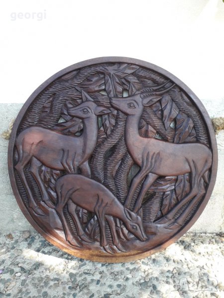 Дървено пано дърворезба уникат, снимка 1