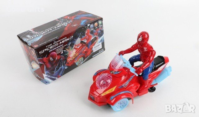Музикален и светещ мотор Спайдърмен, снимка 1