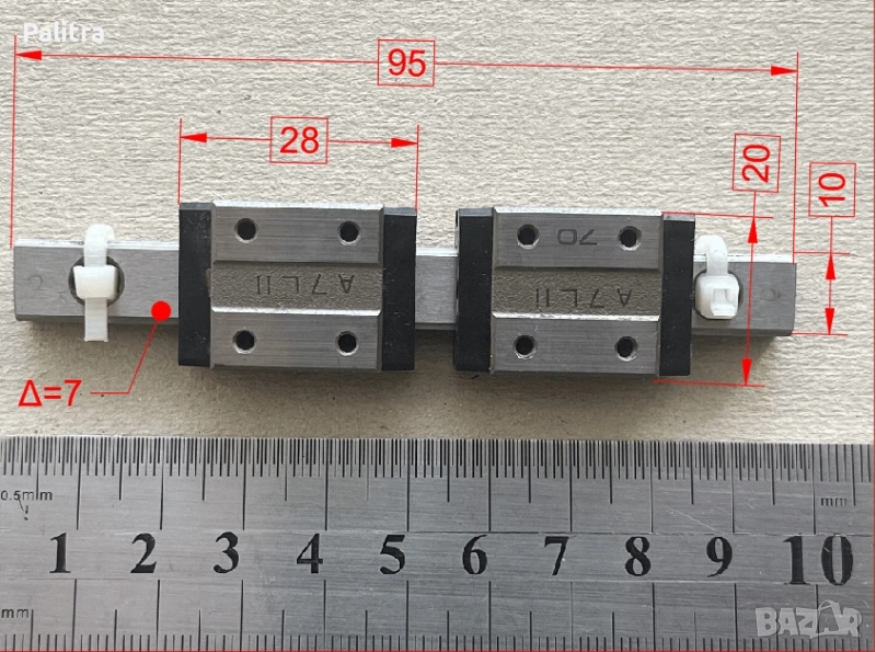 Линейни направляващи THK - HSR10PM, снимка 1