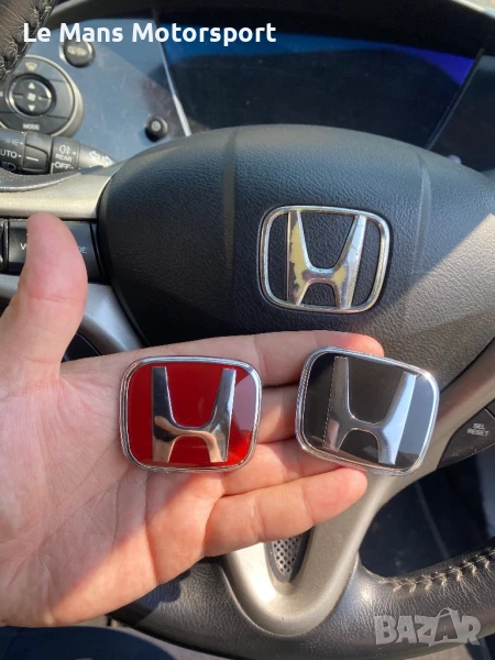 Емблеми за волана Honda Civic,Accord,CR-V,Pilot,HR-V 2 модела  черен и червен тип Type R, снимка 1