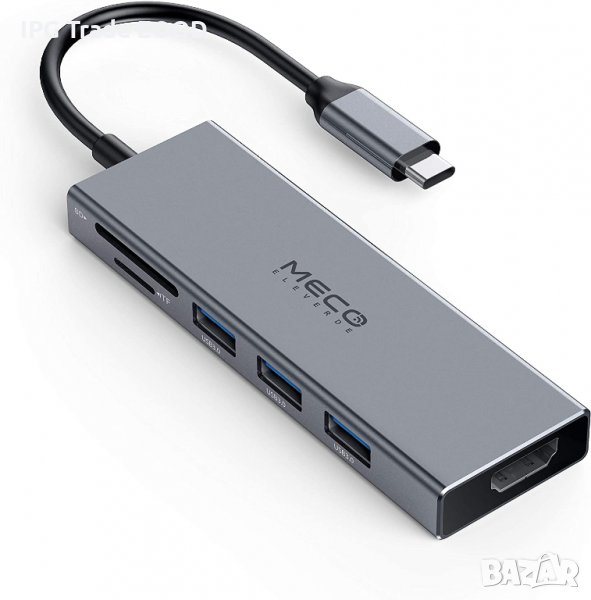 ПРОМО! 6 в 1 USB C Hub - хъб 3 х USB 3.0 + 4K HDMI + четец на карти, снимка 1