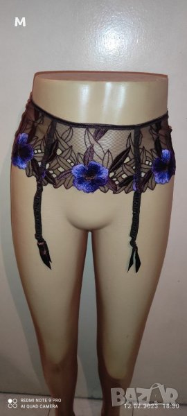 Жартиерен колан лилави цветя, снимка 1