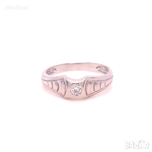 Златен дамски пръстен с диамант 2,50гр. размер:55 18кр. проба:750 модел:34687-5, снимка 1