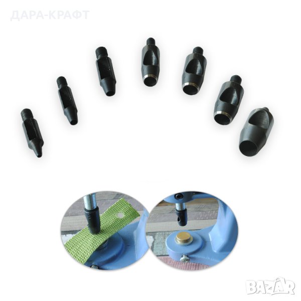 Замби за прецизни отвори - 2мм до 12мм, за работа с ръчна преса TEP2, снимка 1