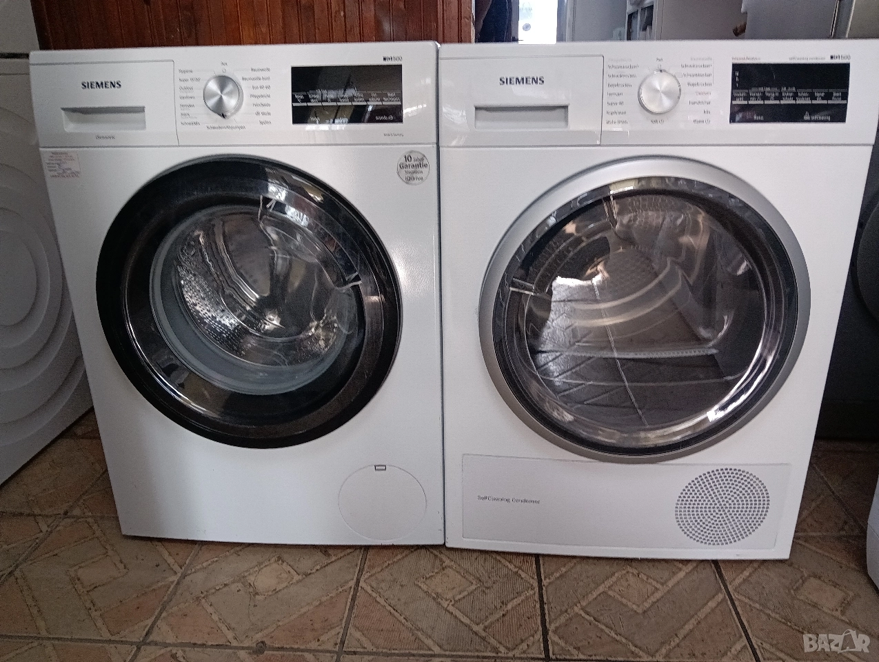 Комплект пералня и сушилня с термопомпа Сименс Siemens IQ 500 A+++ 8кг 2 години гаранция!, снимка 1