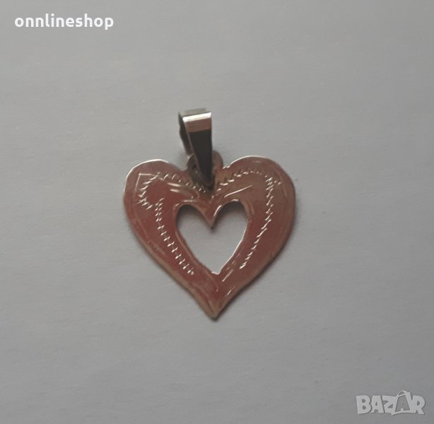 Сребърна нежна сребърна висулка сърце ръчна изработка., снимка 1
