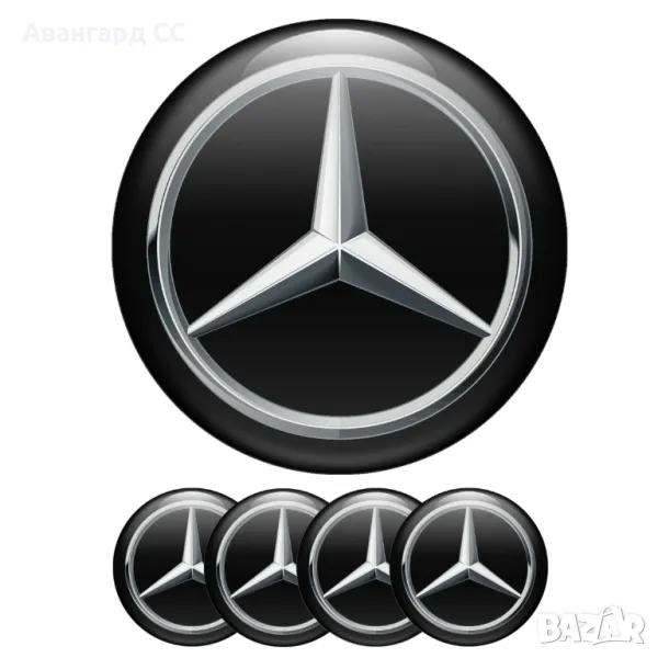 4 броя Силиконови стикери за Капачки на Джанти с лого Мерцедес, Авто тунинг Интериор, снимка 1