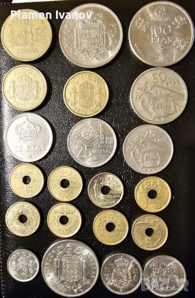 Голям лот стари монети от Испания в добро състояние, снимка 1